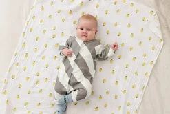 Baby Schlafoverall - Bio Baumwolle, Striped Nature Taupe