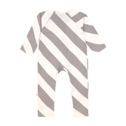 Baby Schlafoverall - Bio Baumwolle, Striped Nature Taupe