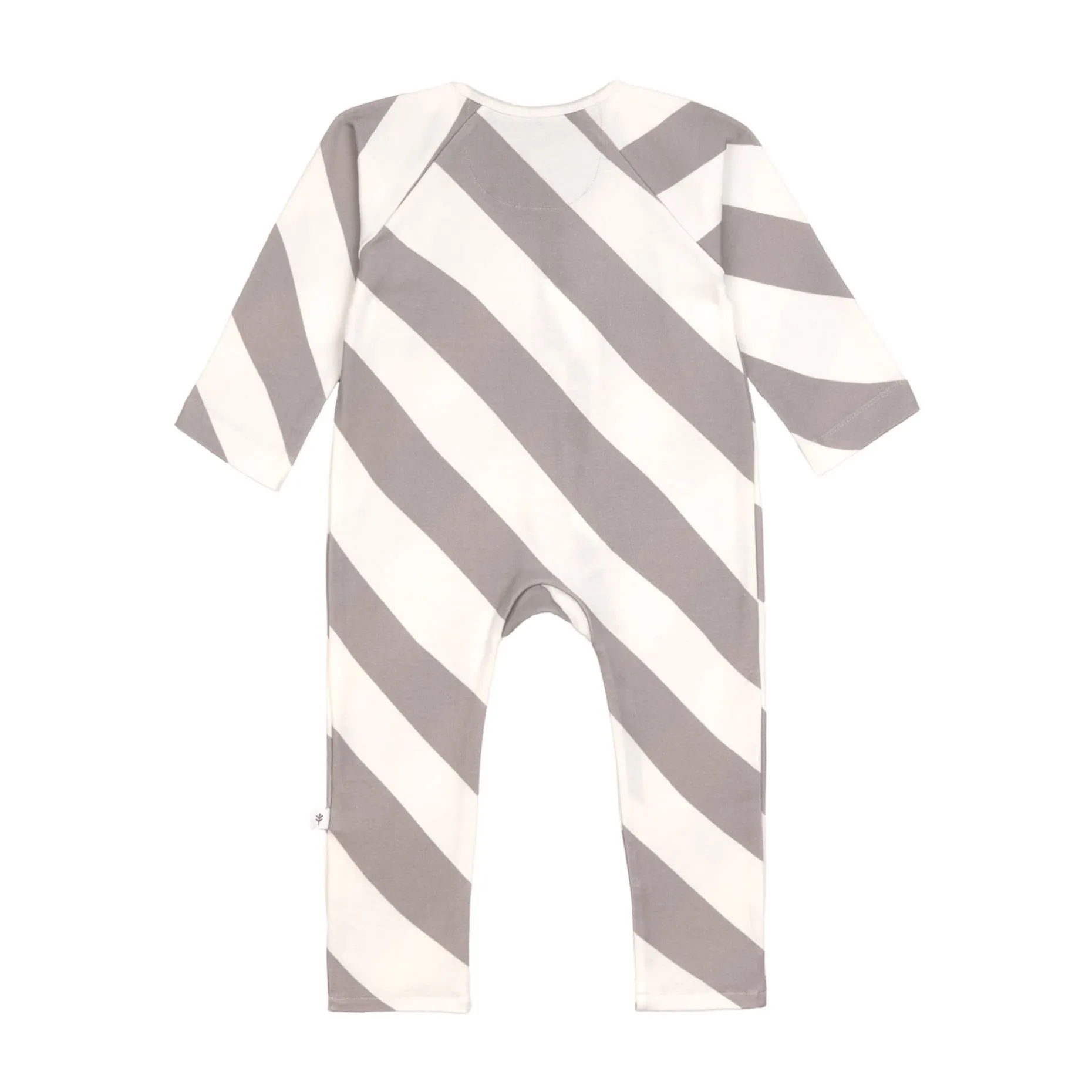 Baby Schlafoverall - Bio Baumwolle, Striped Nature Taupe