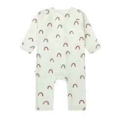 Baby Schlafoverall - Bio Baumwolle, Regenbogen, Mint