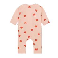 Baby Schlafoverall - Bio Baumwolle, Herzen, Rosa