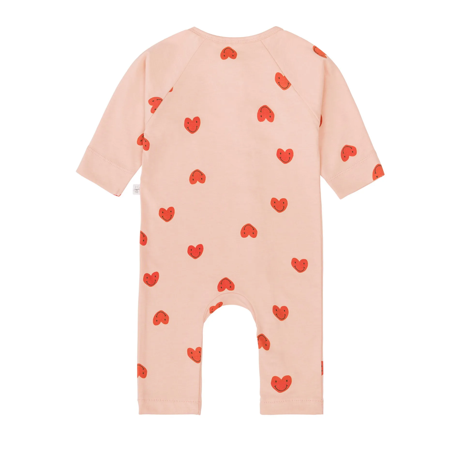 Baby Schlafoverall - Bio Baumwolle, Herzen, Rosa