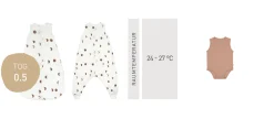 Baby Schlafsack 0,5 TOG - Gestreift, Lila Milky