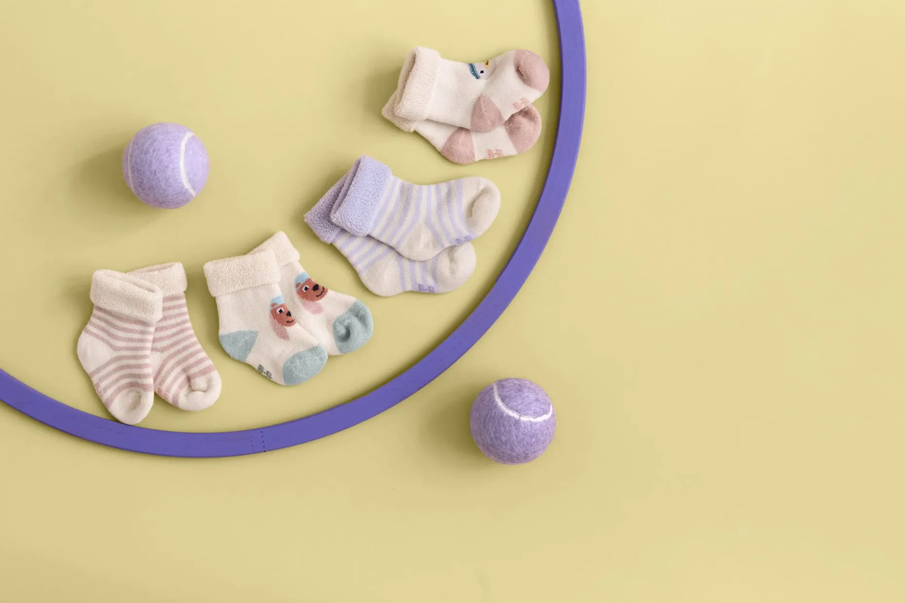 Baby Socken Frottee 3er Set - Bio Baumwolle, Katze