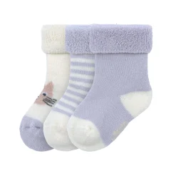 Baby Socken Frottee 3er Set - Bio Baumwolle, Katze