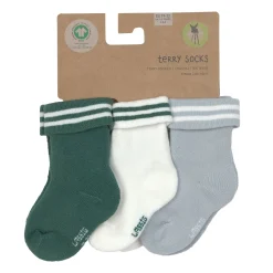 Baby Socken Frottee 3er Set - Little Gang, Gestreift Blau