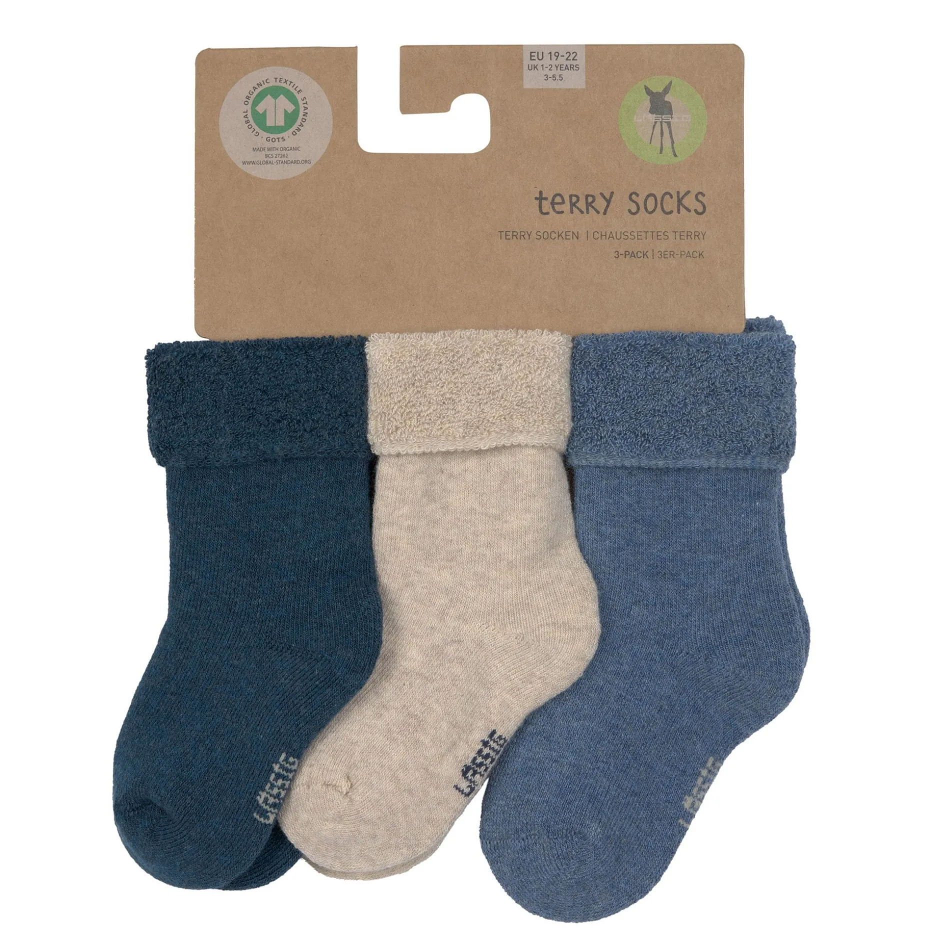 Baby Socken Frottee 3er Set - Little Gang, Blau