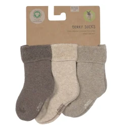 Baby Socken Frottee 3er Set - Little Gang, Braun Beige