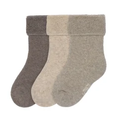 Baby Socken Frottee 3er Set - Little Gang, Braun Beige