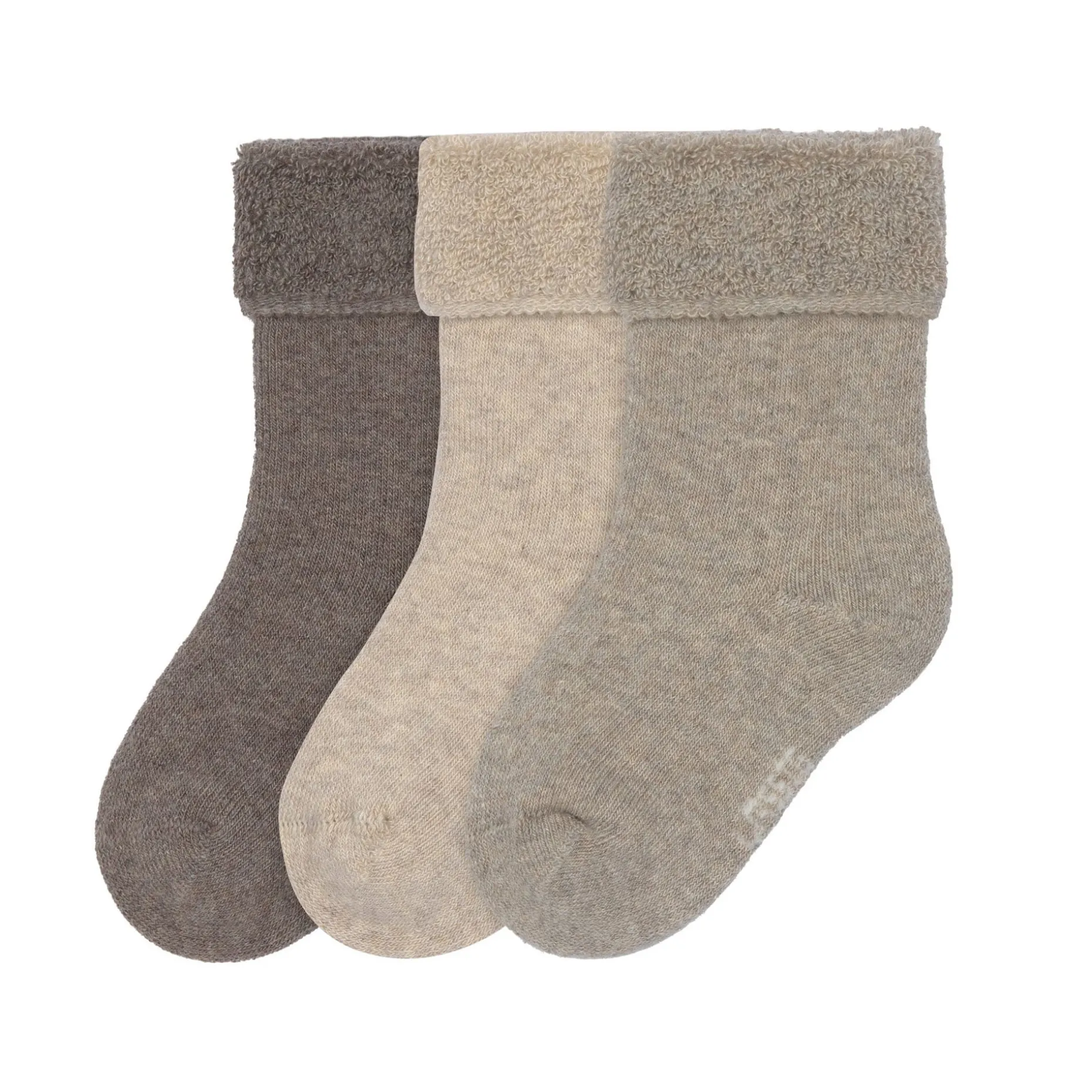 Baby Socken Frottee 3er Set - Little Gang, Braun Beige