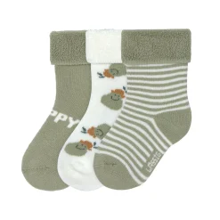 Baby Socken Frottee 3er Set - Little Gang, Birne Khaki