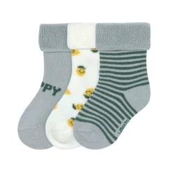 Baby Socken Frottee 3er Set - Little Gang, Zitrone Hellblau