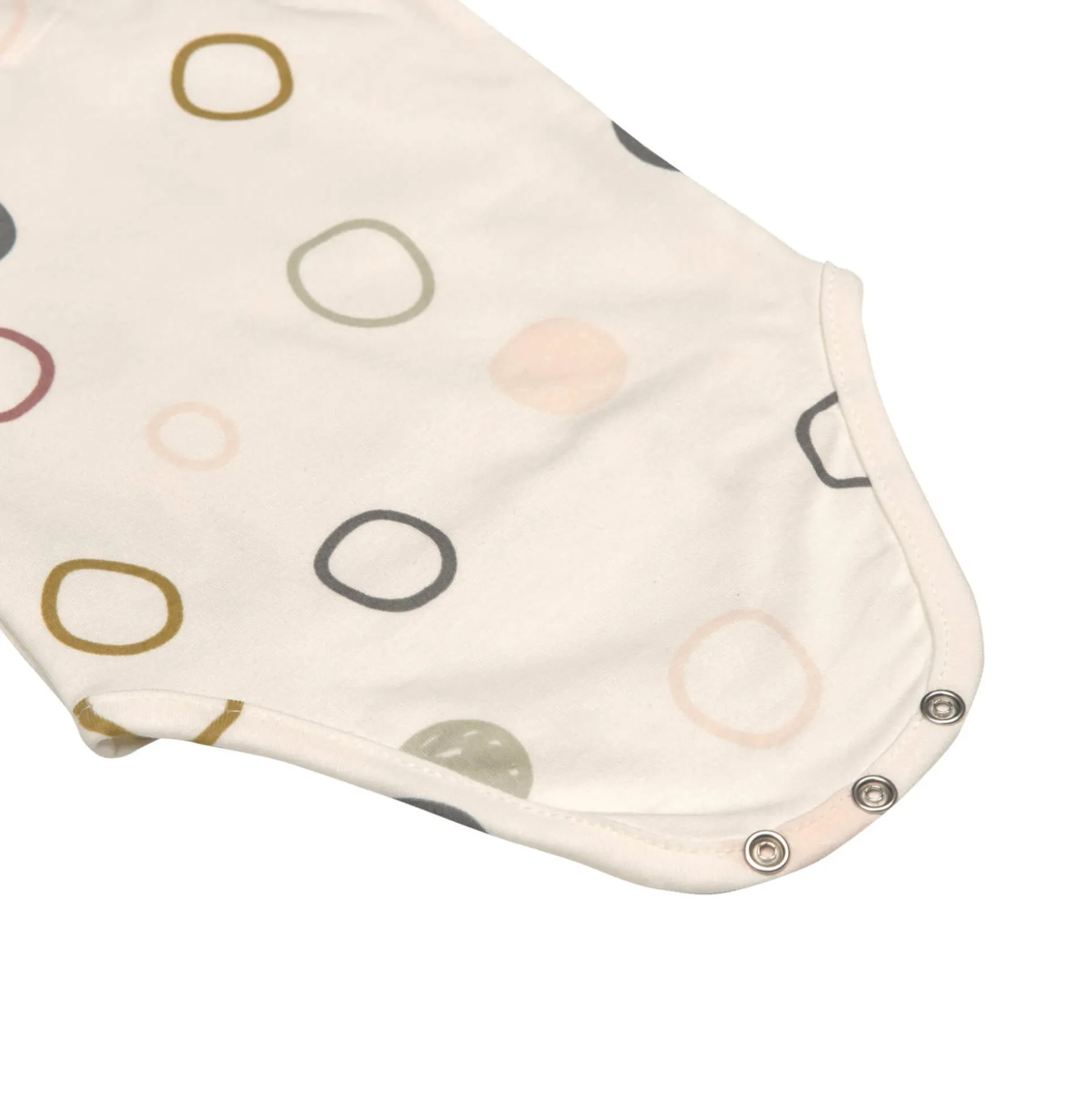 Baby Wickelbody kurzarm - Bio Baumwolle, Kreise, Beige
