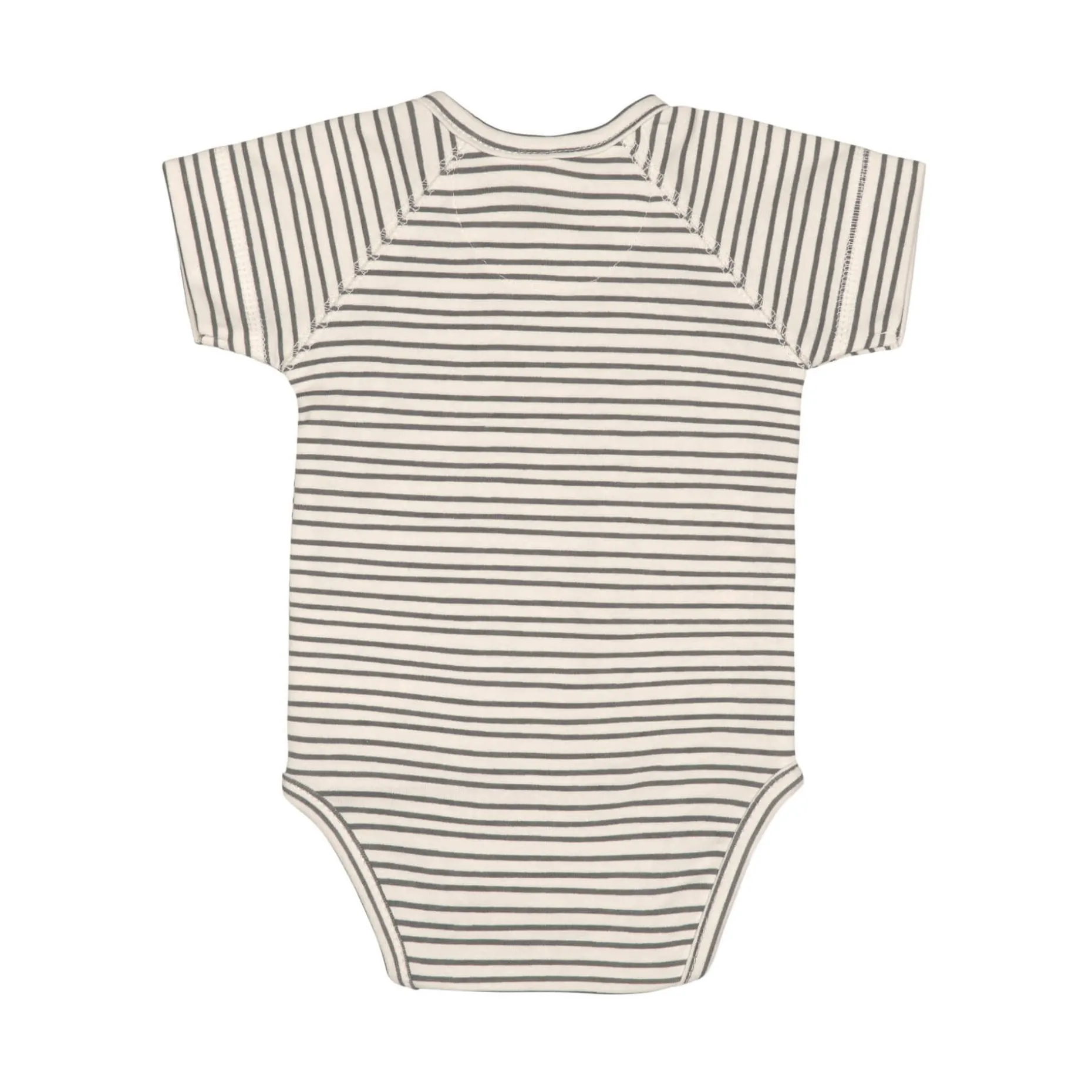 Baby Wickelbody kurzarm - Bio Baumwolle, Streifen, Grau
