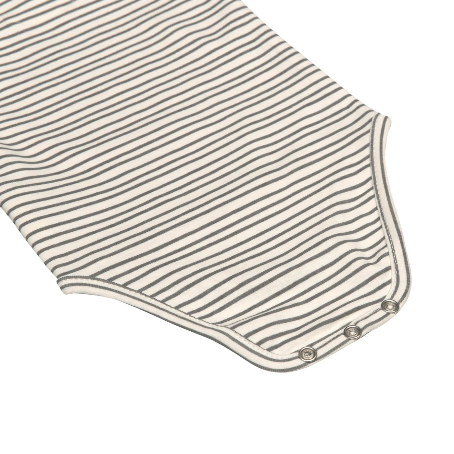 Baby Wickelbody kurzarm - Bio Baumwolle, Streifen, Grau