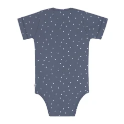 Baby Wickelbody kurzarm - Bio Baumwolle, Dreiecke, Blau
