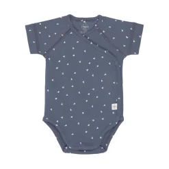 Baby Wickelbody kurzarm - Bio Baumwolle, Dreiecke, Blau