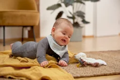 Baby Wickelbody kurzarm - Bio Baumwolle, Punkte, Anthrazit