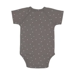 Baby Wickelbody kurzarm - Bio Baumwolle, Punkte, Anthrazit