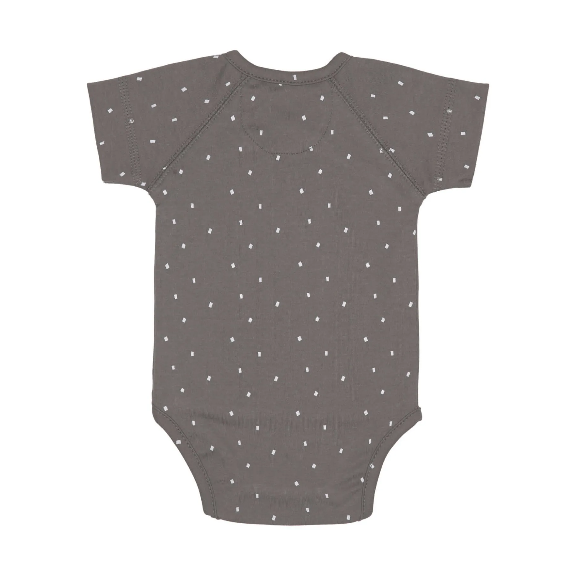 Baby Wickelbody kurzarm - Bio Baumwolle, Punkte, Anthrazit