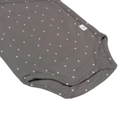 Baby Wickelbody kurzarm - Bio Baumwolle, Punkte, Anthrazit
