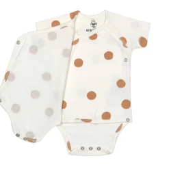 Baby Wickelbody kurzarm - Bio Baumwolle, Punkte, Weiß