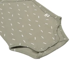 Baby Wickelbody kurzarm - Bio Baumwolle, Striche, Oliv