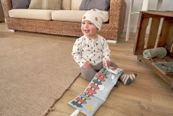 Baby Wickelbody langarm - Bio Baumwolle, Rechtecke, Weiß