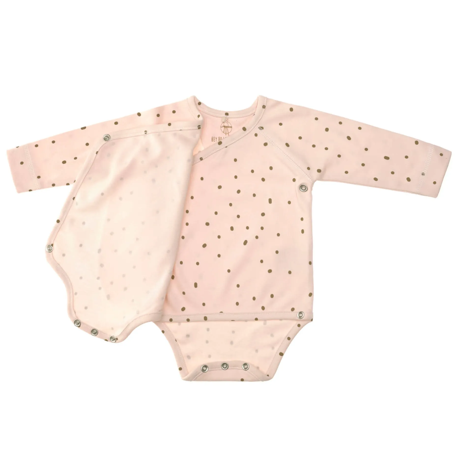 Baby Wickelbody langarm - Bio Baumwolle, Rosa