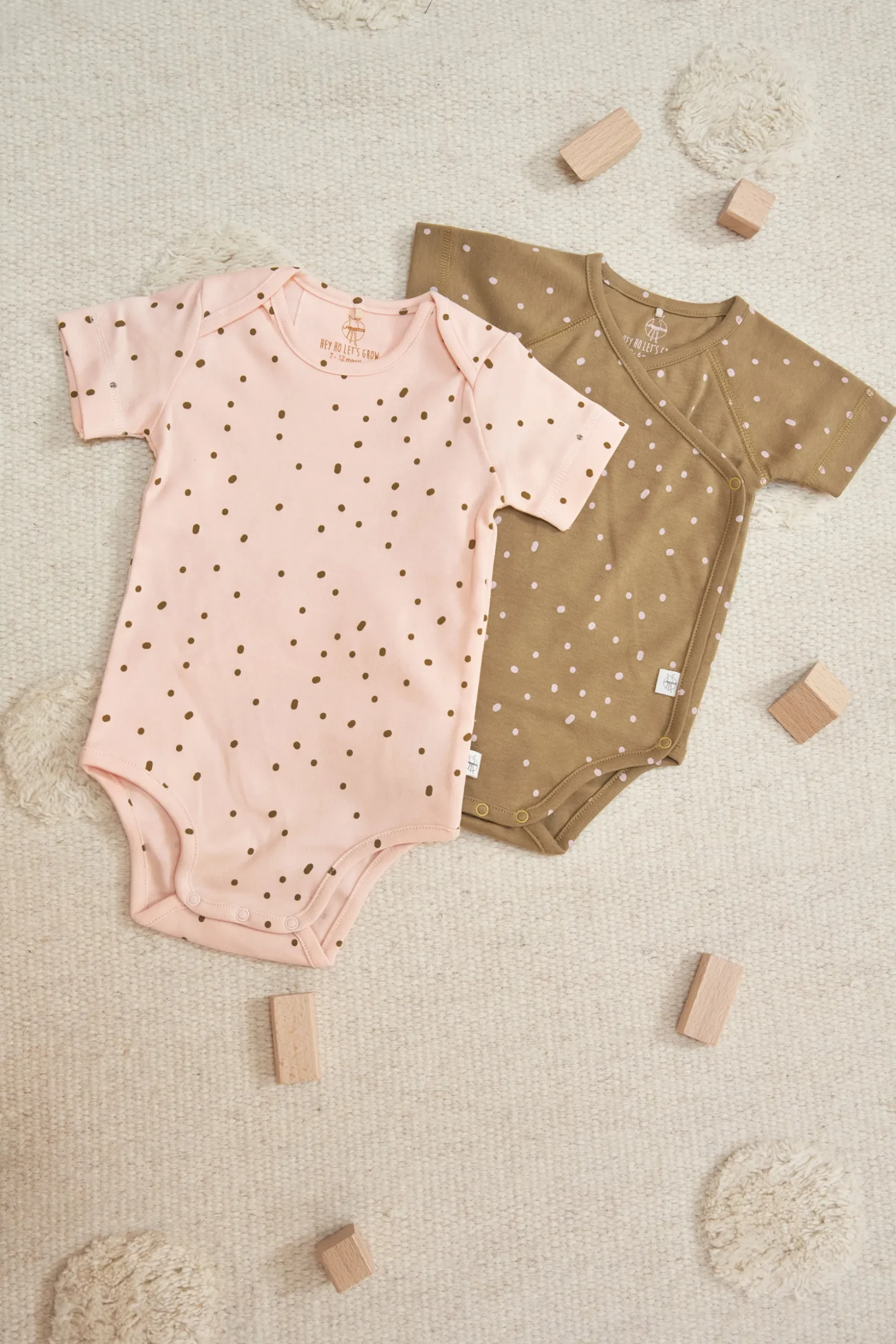 Baby Wickelbody langarm - Bio Baumwolle, Rosa