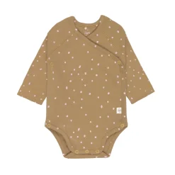 Baby Wickelbody langarm - Bio Baumwolle, Punkte, Gelb