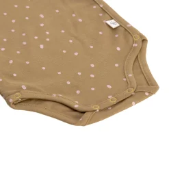 Baby Wickelbody langarm - Bio Baumwolle, Punkte, Gelb