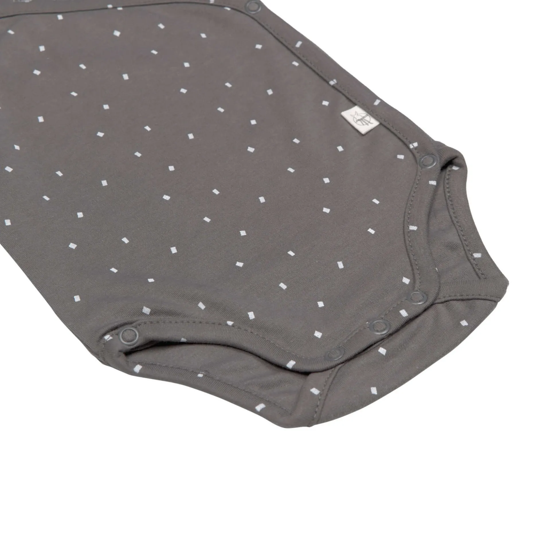 Baby Wickelbody langarm - Bio Baumwolle, Punkte, Anthrazit