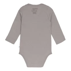 Baby Wickelbody langarm - Bio Baumwolle, Zitrone Taupe