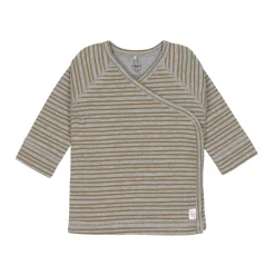 Baby Wickelshirt - Bio Baumwolle, Striped, Grau Mélange