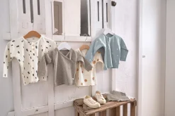 Baby Wickelshirt - Bio Baumwolle, Bricks Milky