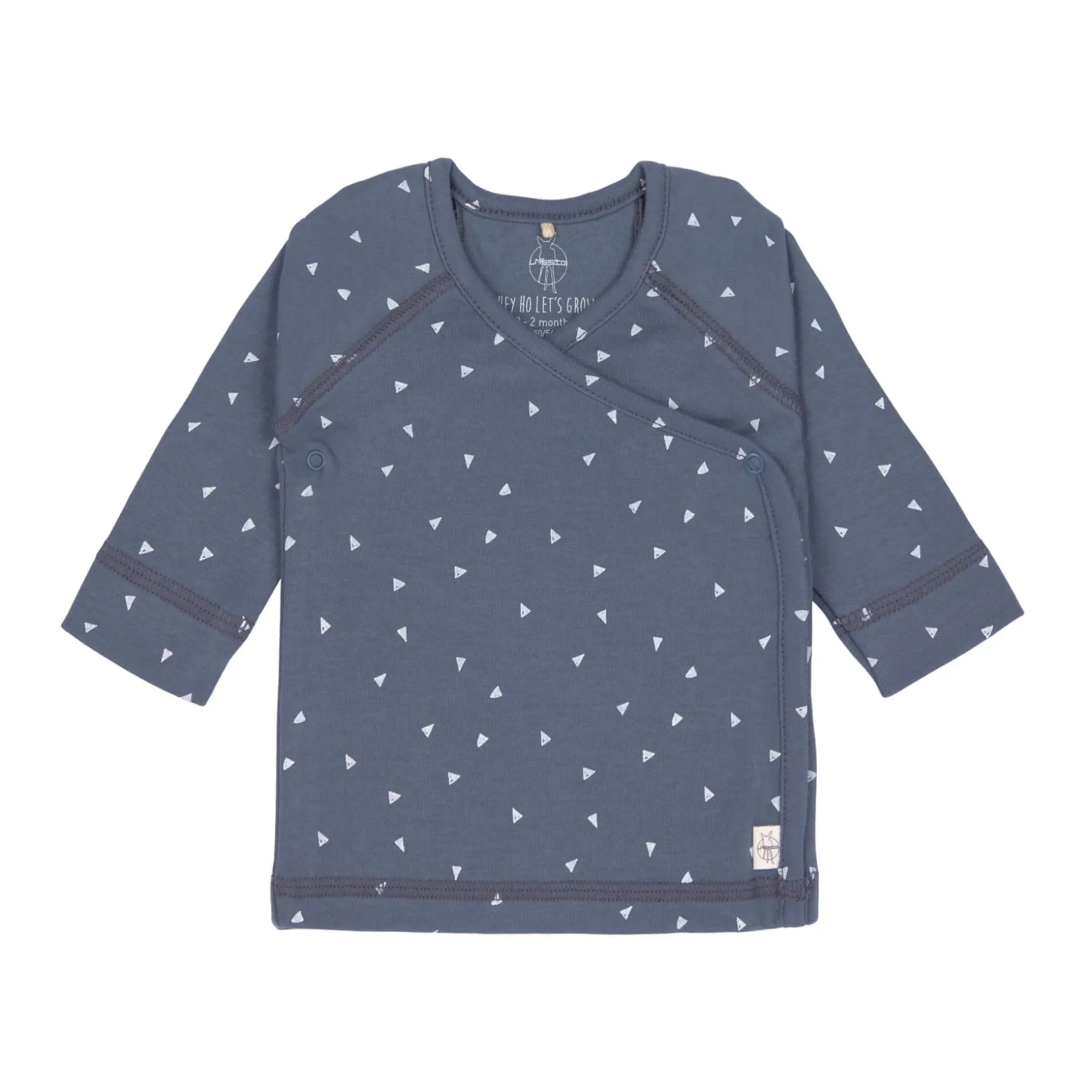 Baby Wickelshirt - Bio Baumwolle, Triangle, Blau