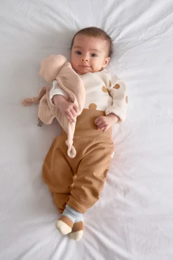 Baby Wickelshirt - Bio Baumwolle, Big Dots, Beige