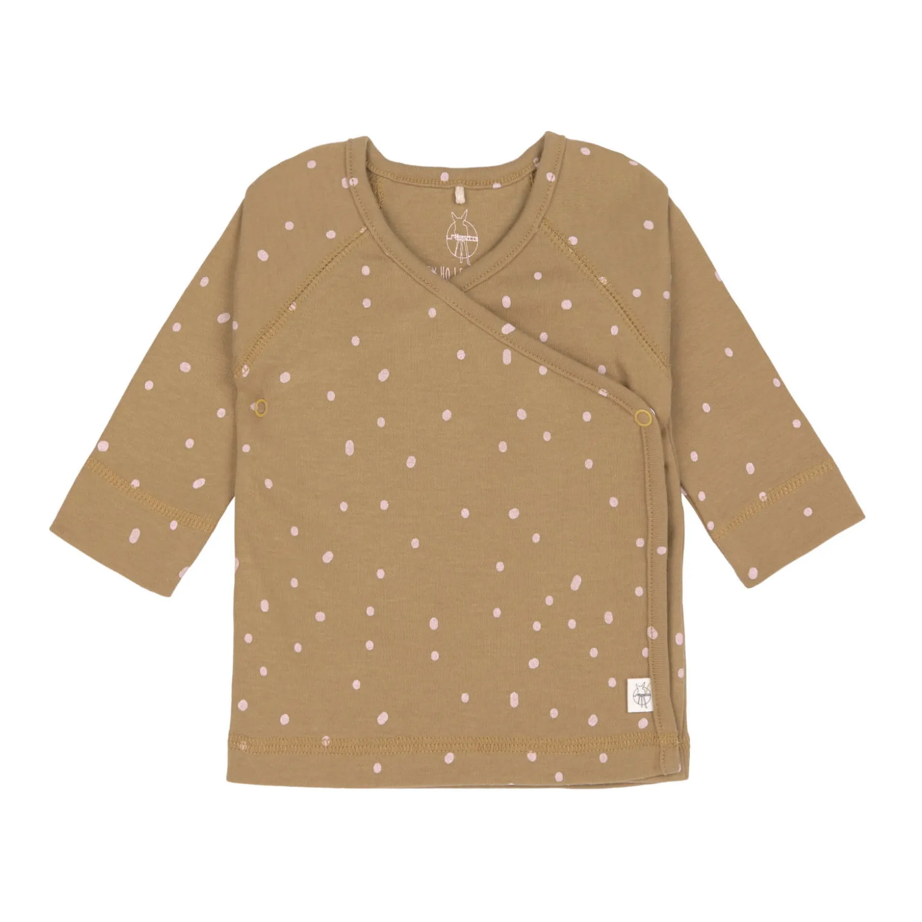Baby Wickelshirt - Bio Baumwolle, Dots, Curry