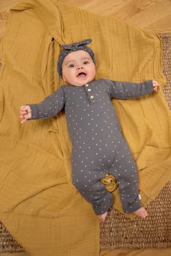 Baby Wickelshirt - Bio Baumwolle, Spots, Anthrazit