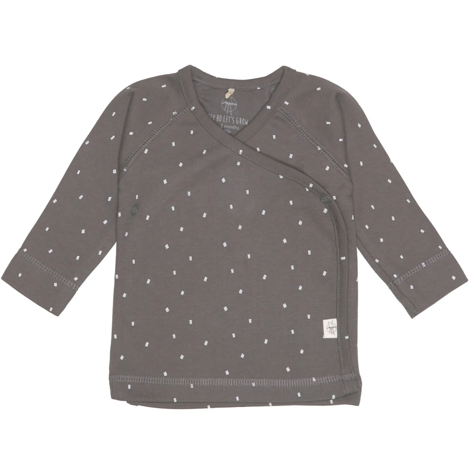 Baby Wickelshirt - Bio Baumwolle, Spots, Anthrazit
