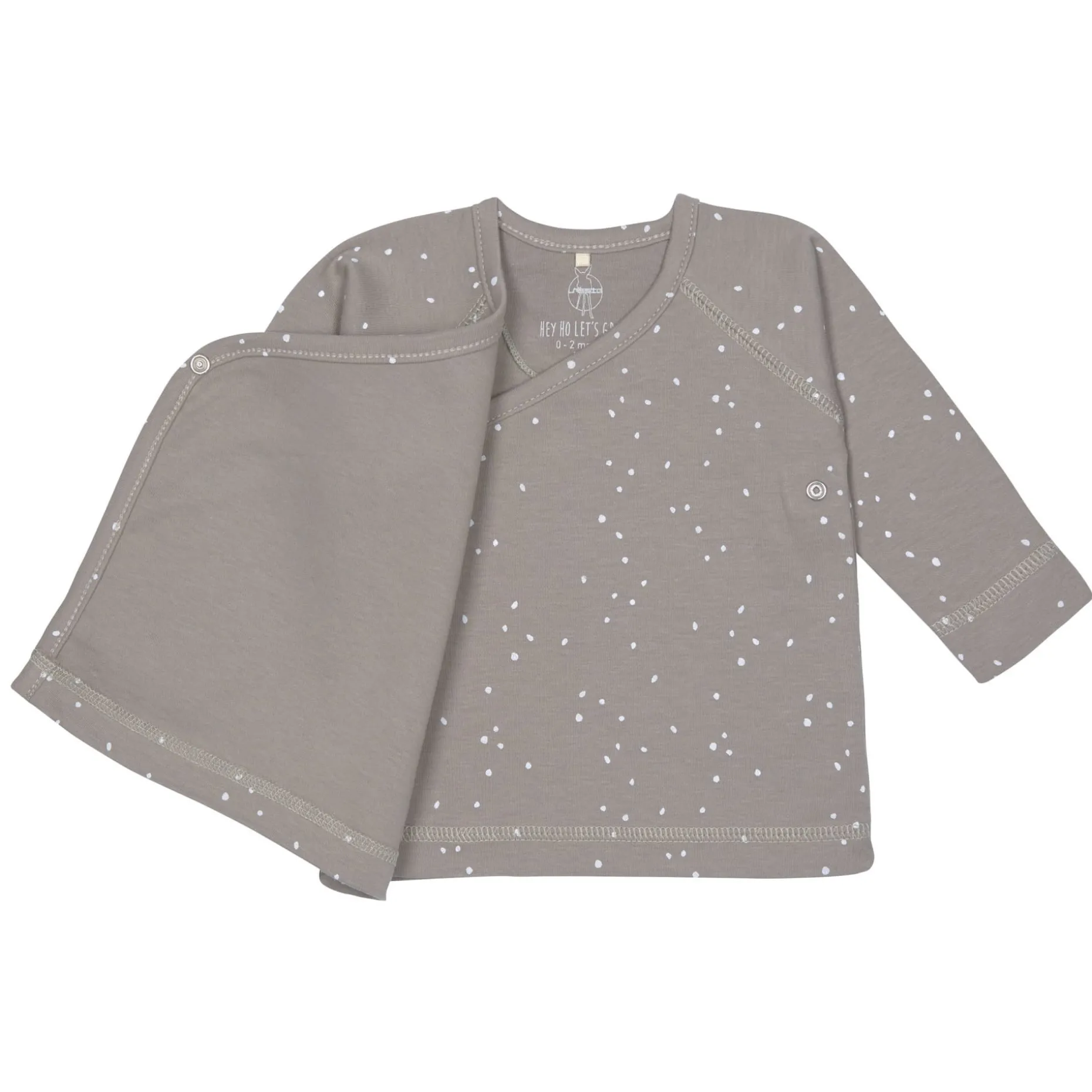 Baby Wickelshirt - Bio Baumwolle, Sprinkle, Grau