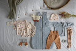 Baby Wickelshirt - Bio Baumwolle, Blocks, Hellblau