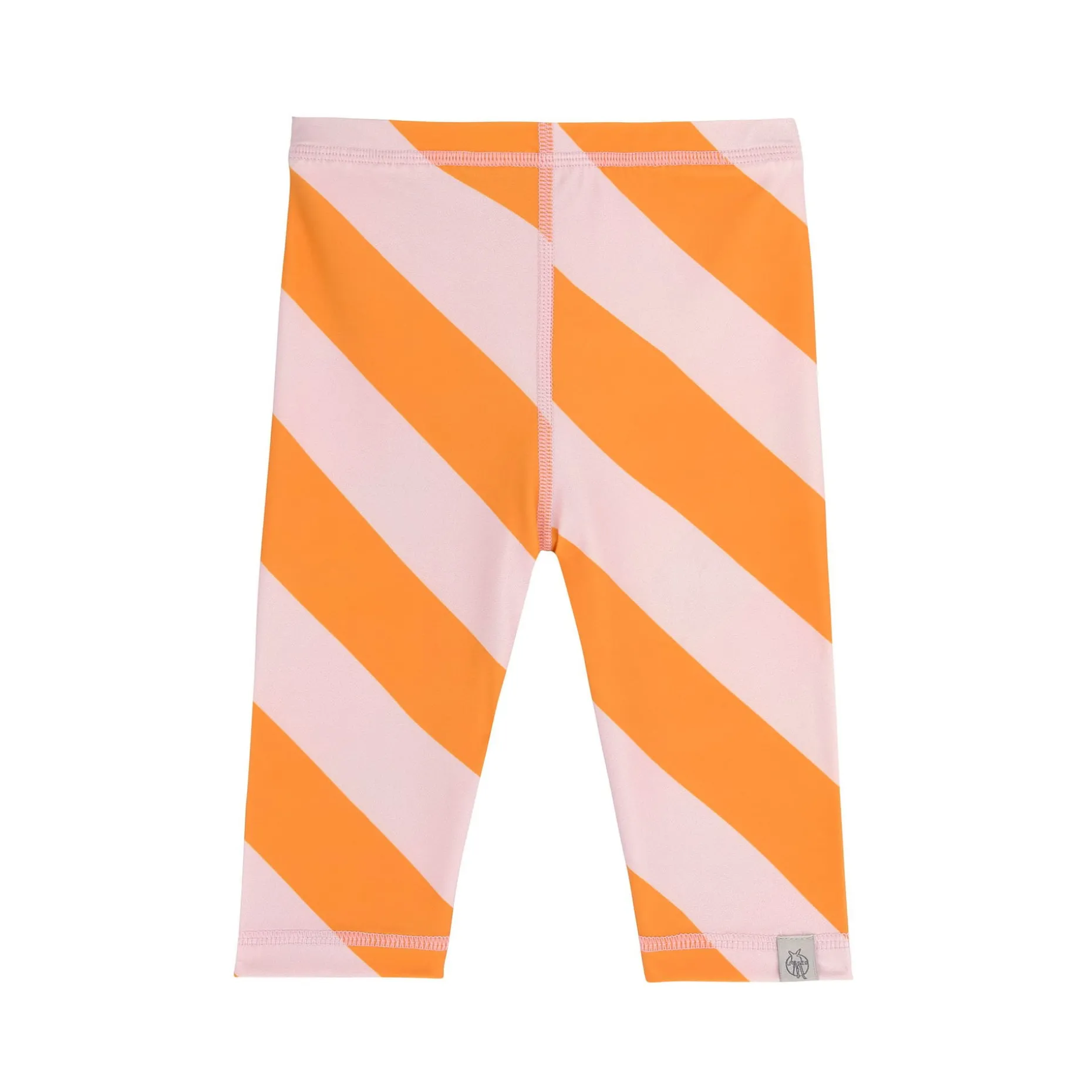Badehose Baby Kurz (UV-Schutz & Windel) - Streifen, Rosa Orange