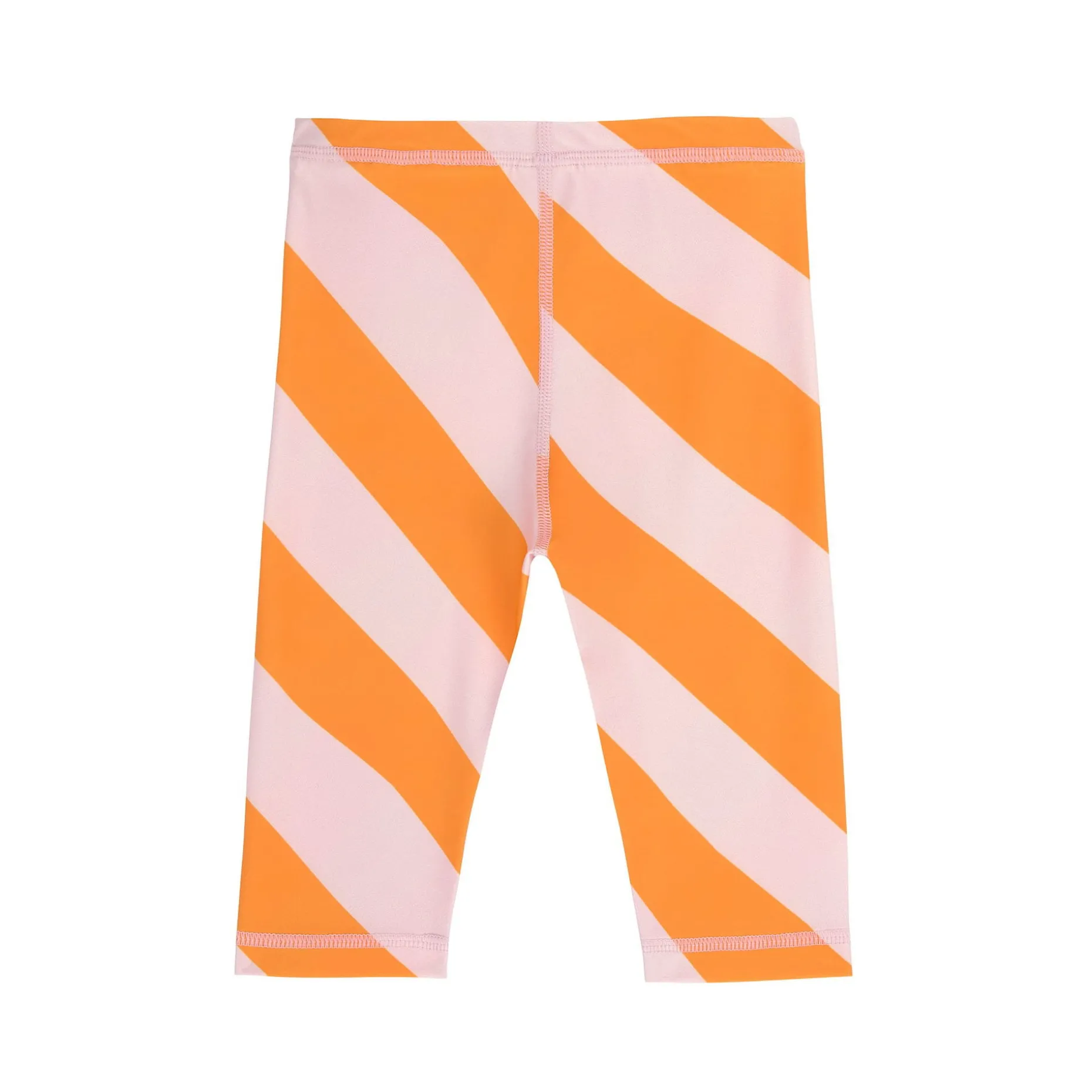 Badehose Baby Kurz (UV-Schutz & Windel) - Streifen, Rosa Orange
