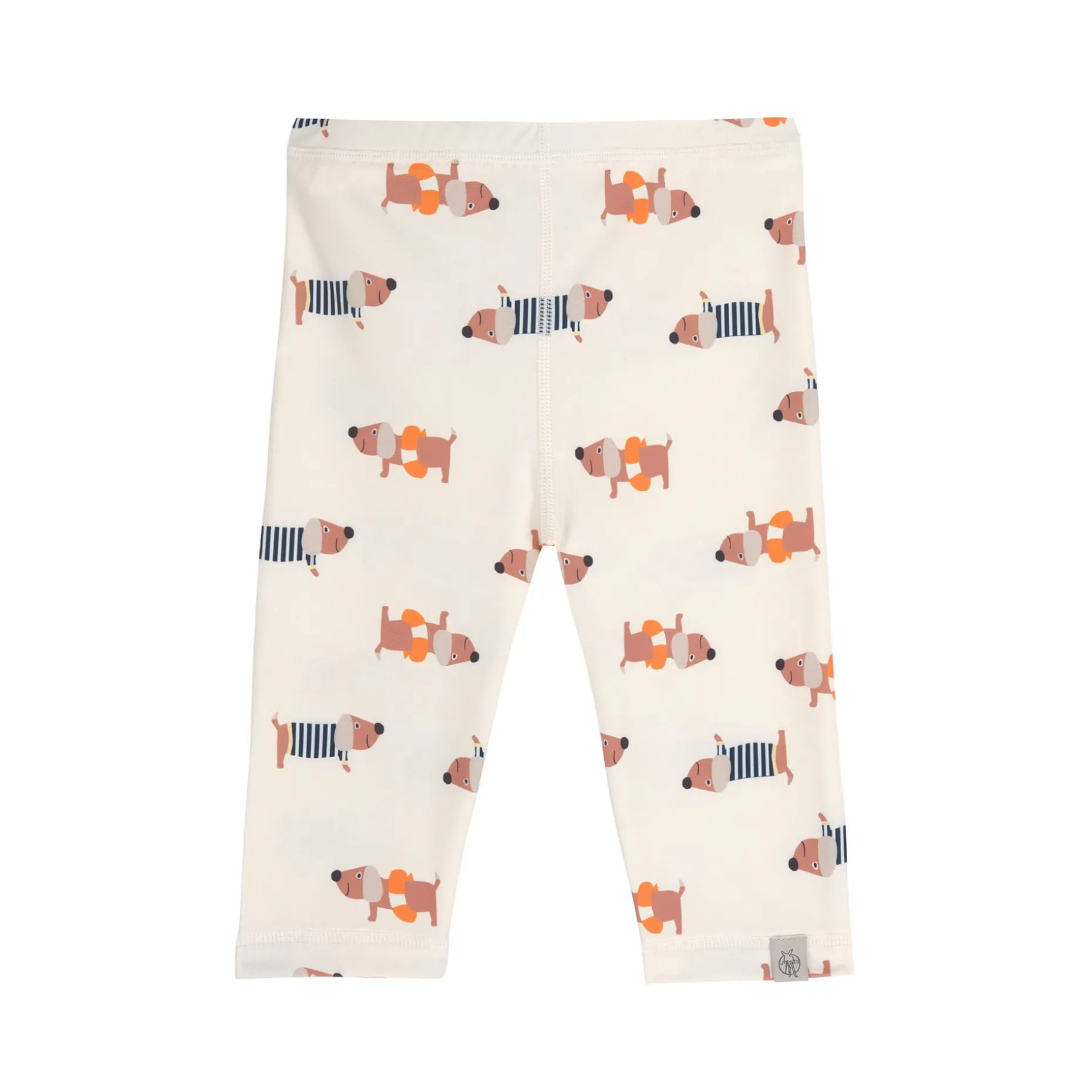 Badehose Baby Kurz (UV-Schutz & Windel), Hund, Weiß