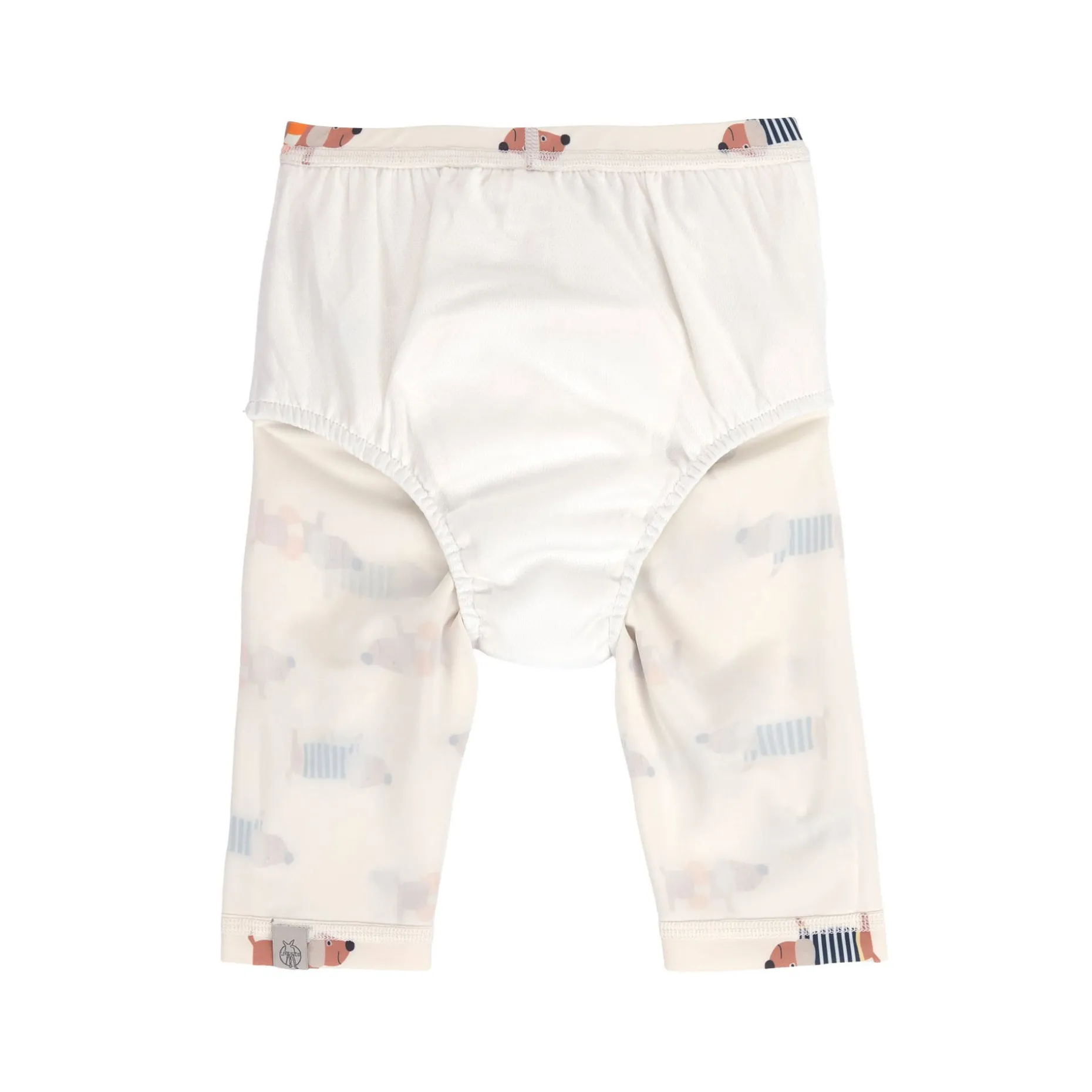 Badehose Baby Kurz (UV-Schutz & Windel), Hund, Weiß