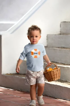 Badehose Baby (mit Windel) - Kariert, Grau Weiß