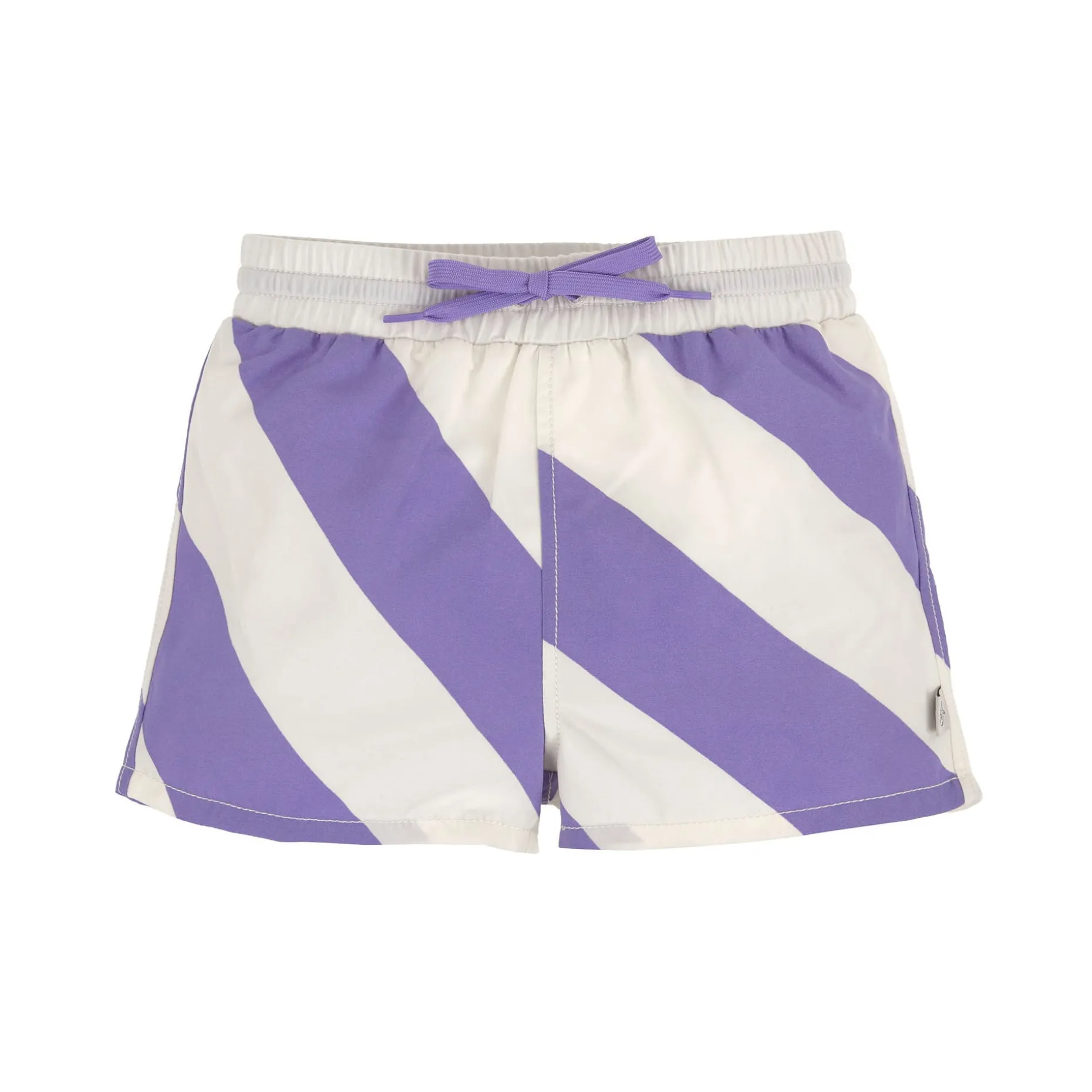 Badehose Baby (mit Windel) - Streifen, Purple Weiß