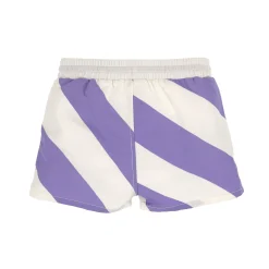Badehose Baby (mit Windel) - Streifen, Purple Weiß